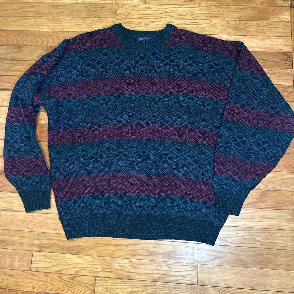 Vintage Cambridge Classics Mervyn Men’s‎ Dad Sweater XL Grandpacore Multicolored